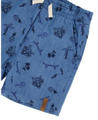 Boys' Elastic Waist Skateboards Chambray Shorts - Little Kid, Big Kid
