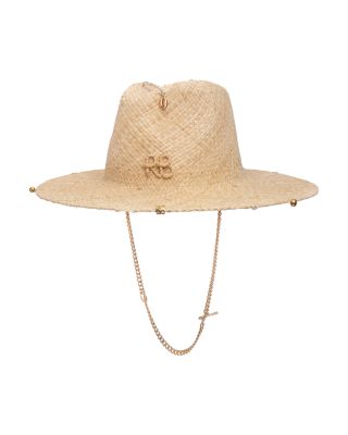 Chain Strap Straw Fedora 