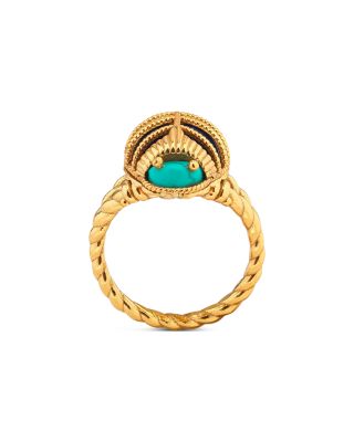 Amethyst & Turquoise Scarab Petite Ring