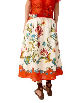 Vicki Floral Drop Waist Skirt
