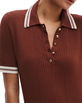 Laurie Tipped Short Sleeve Polo Sweater