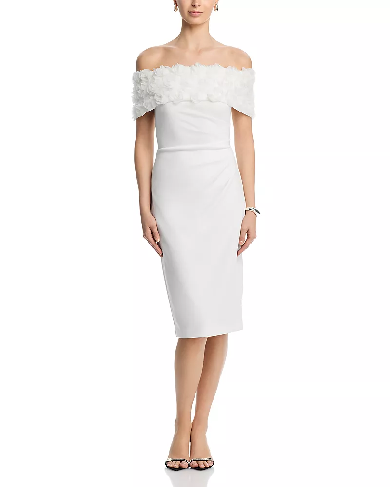 Eliza J Off The Shoulder Midi Dress