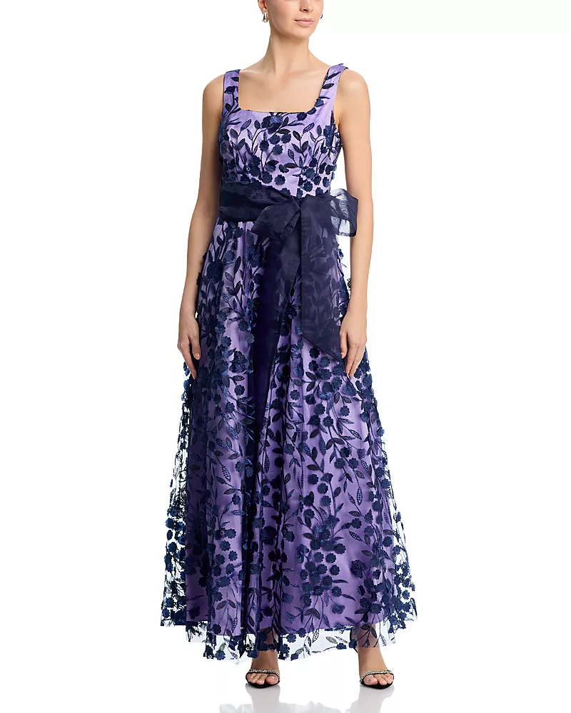 Eliza J Square Neck Ball Gown