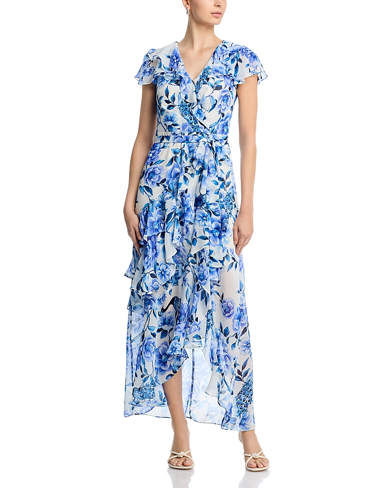 Eliza J Asymmetrical Ruffle Maxi Dress
