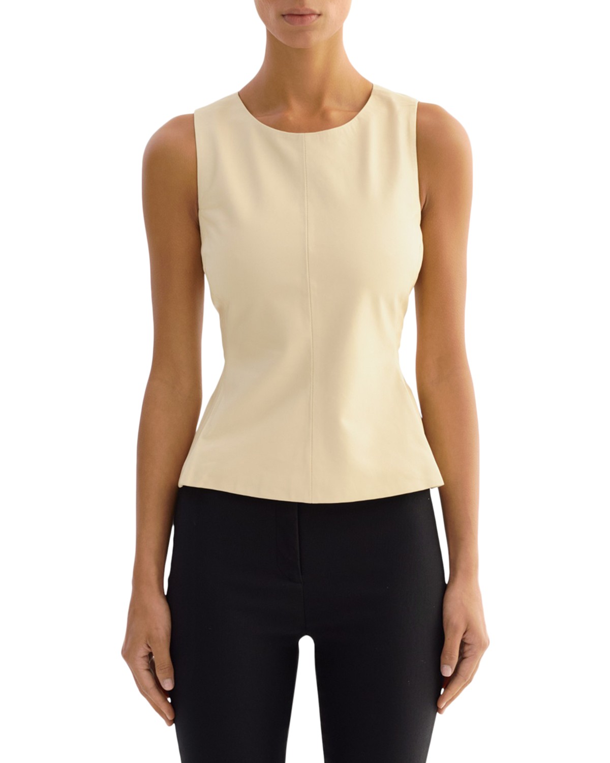 Leather Peplum Hem Top