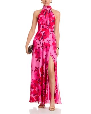 Floral Halter Neck Maxi Dress - Exclusive