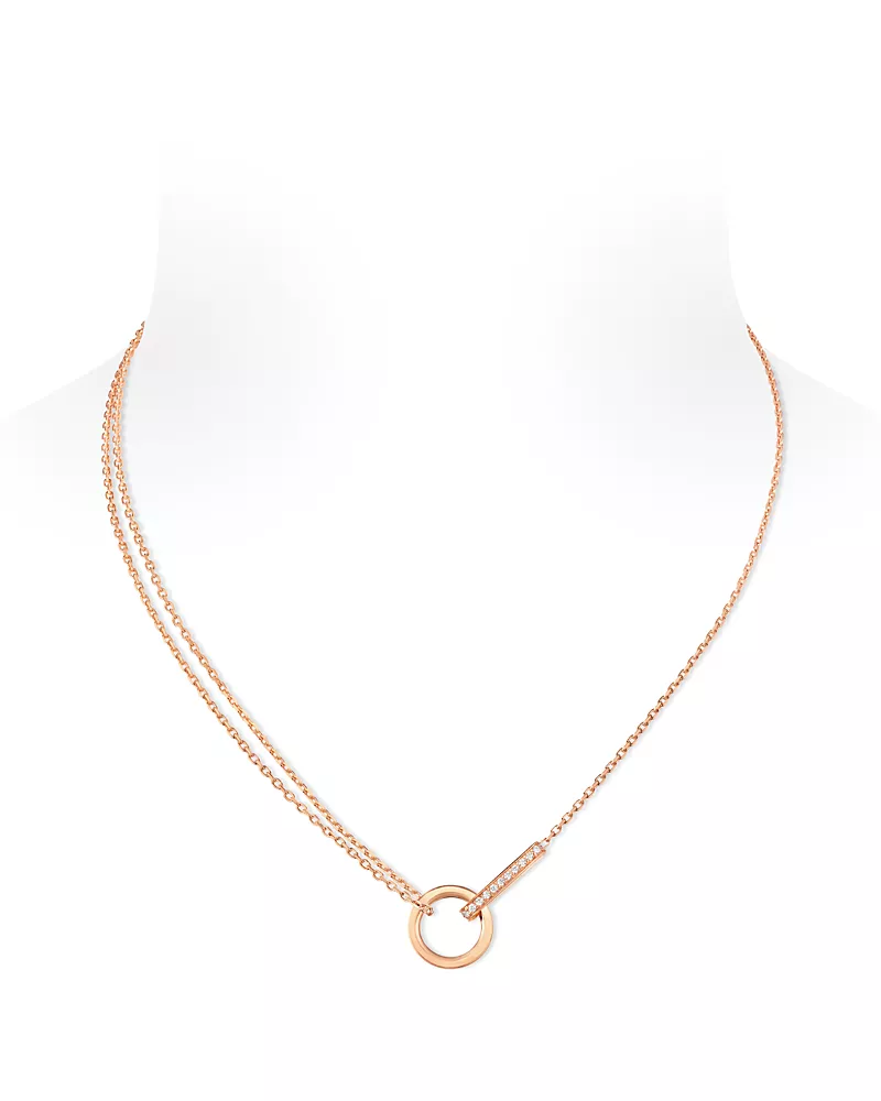 Repossi 18K Rose Gold Berbere Diamond Pave Modular Pendant Necklace, 14.5