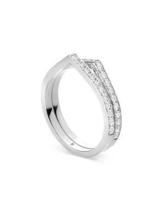 Repossi 18K Rose Gold Antifer Diamond V Shaped Double Row Band