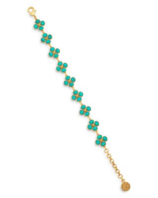 Berry Clover Turquoise Link Bracelet