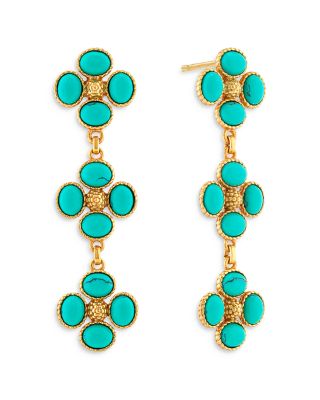Berry Clover Turquoise Linear Earrings