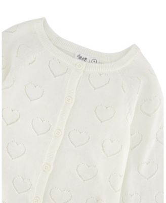 Girls' Pointelle Knit Long Sleeve Cardigan - Little Kid