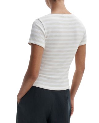 The Knit Stripe Button Tee