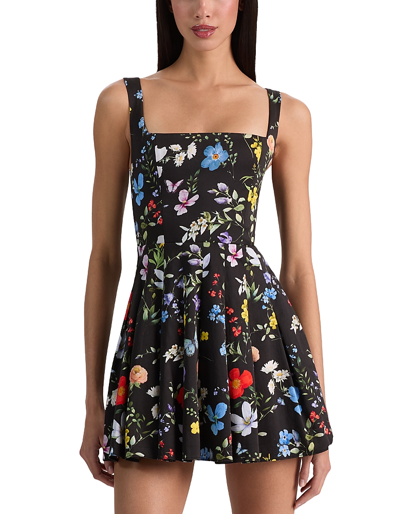Alica and Olivia Veda Square Neck Pleated Dress