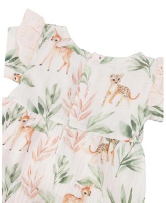 Girls' Muslin Deer Print Tunic and Pointelle Leggings Set - Baby