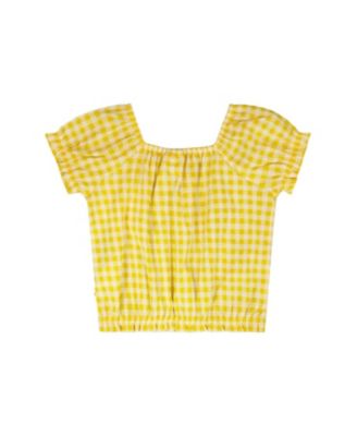 Girls' Short Sleeve Peasant Top Gingham - Big Kid