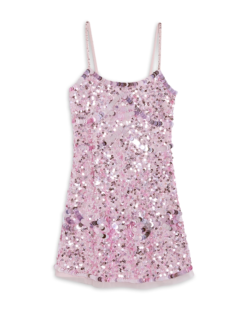Loveshackfancy Girls' Liria Sequined Sleeveless Dress - Big Kid In Pink