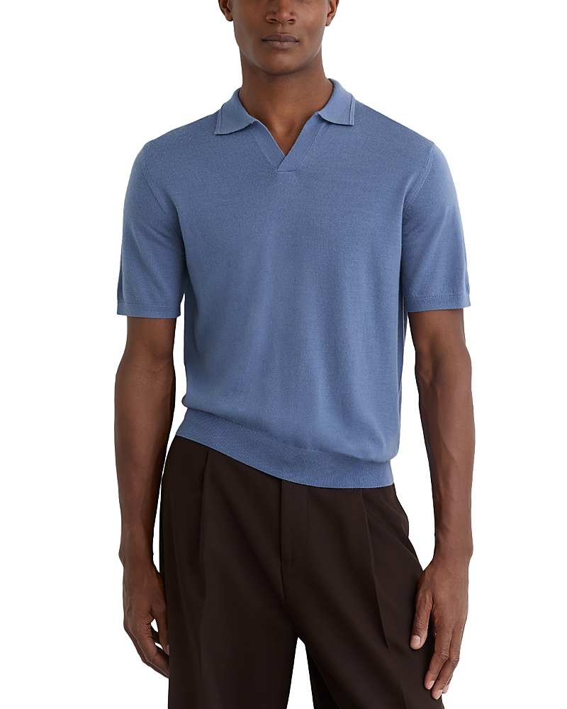 Reiss Duchie Short Sleeve Open Collar Merino Polo Shirt