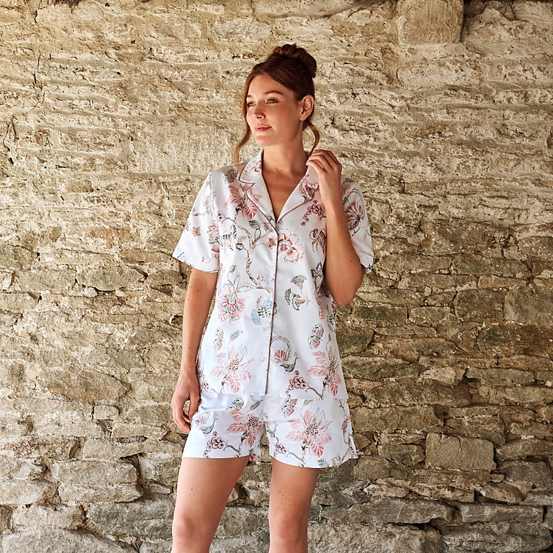 Christy Tropical Floral Cotton Short Pajama Set