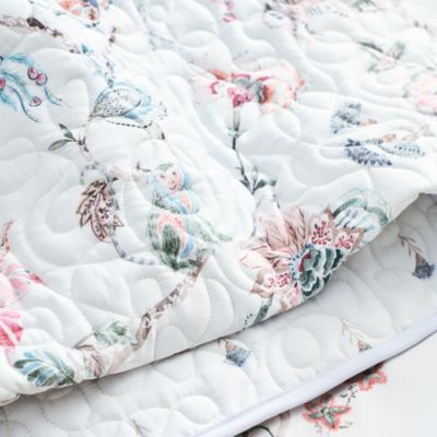 Tropical Floral Cotton Coverlet and Sham Set, King - Exclusive