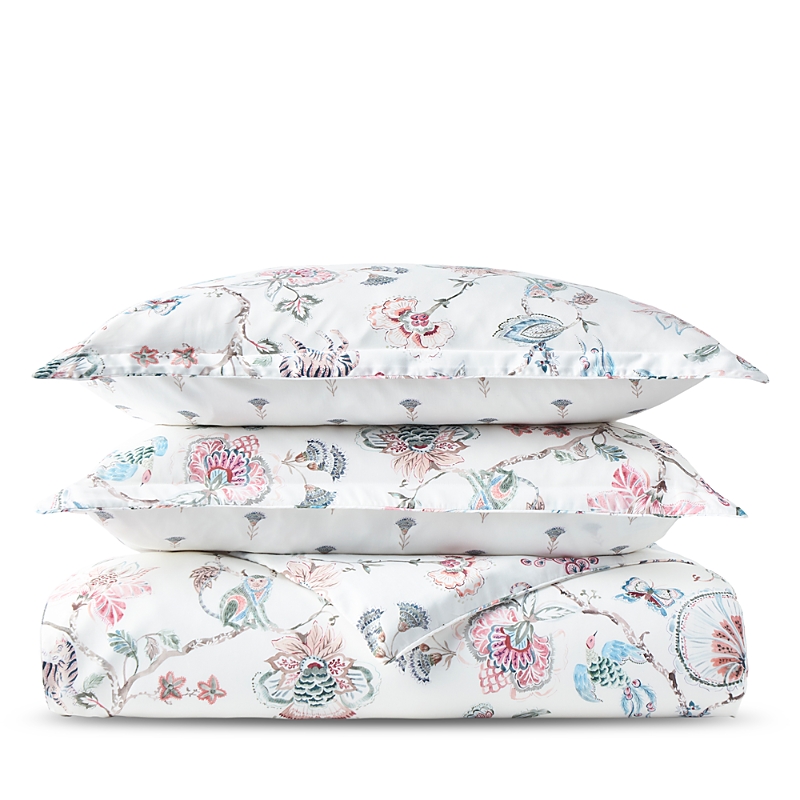 Christy Tropical Floral Cotton Sateen Reversible Duvet Cover Set, King/ Cal King
