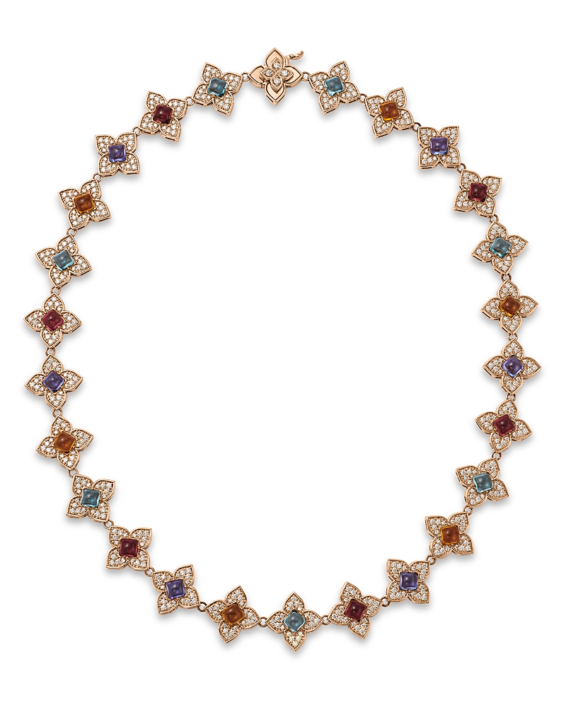 Roberto Coin 18K Rose Gold Venetian Princess Carnivale Multi Gemstone & Diamond Collar Necklace, 15