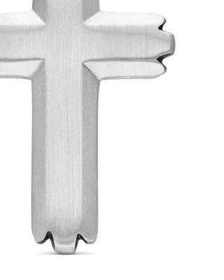 Men's Deco Cross Pendant in Sterling Silver, 27mm