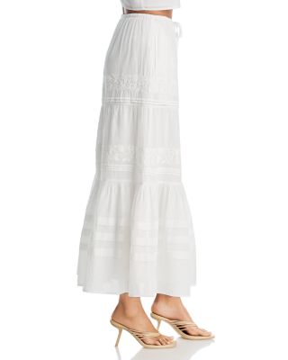 Mila Embroidered Pintucked Maxi Skirt - Exclusive