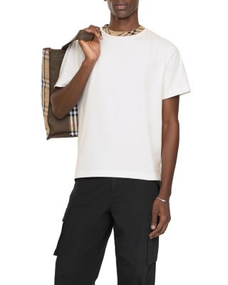 Check Trim Cotton Tee Shirt