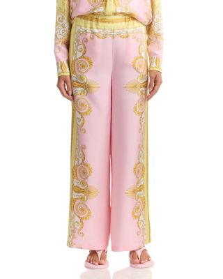 Spring Barocco Foulard Printed Silk Pants