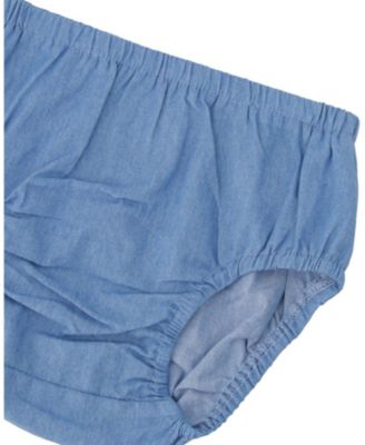 Girls' Light Blue Chambray Dress and Bloomer Set - Baby