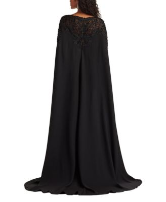  Massaro Embroidered Cape Gown