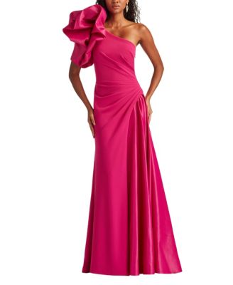  Romay Pouf Sleeve Contrast Gown
