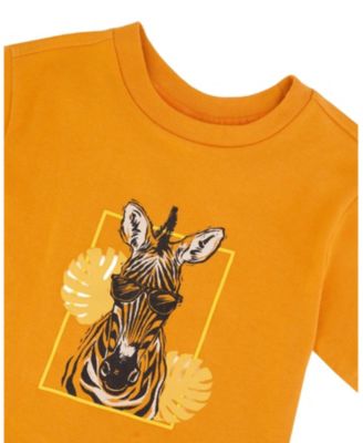 Boys' Organic Cotton Zebra Print Short Sleeve T-Shirt - Baby