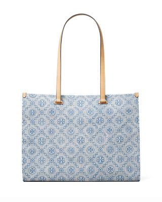 T Monogram Denim Tote