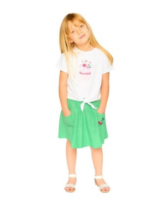 Girls' Organic Cotton Embroidery Flared Skort - Big Kid