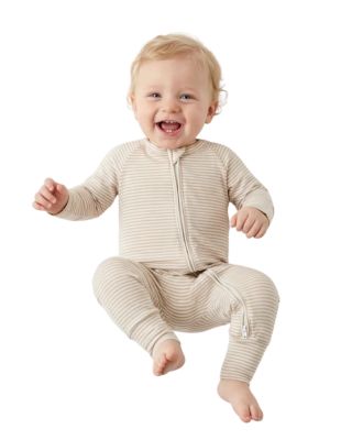  Boys' Oatmeal Stripe Bamboo Sleeper - Baby