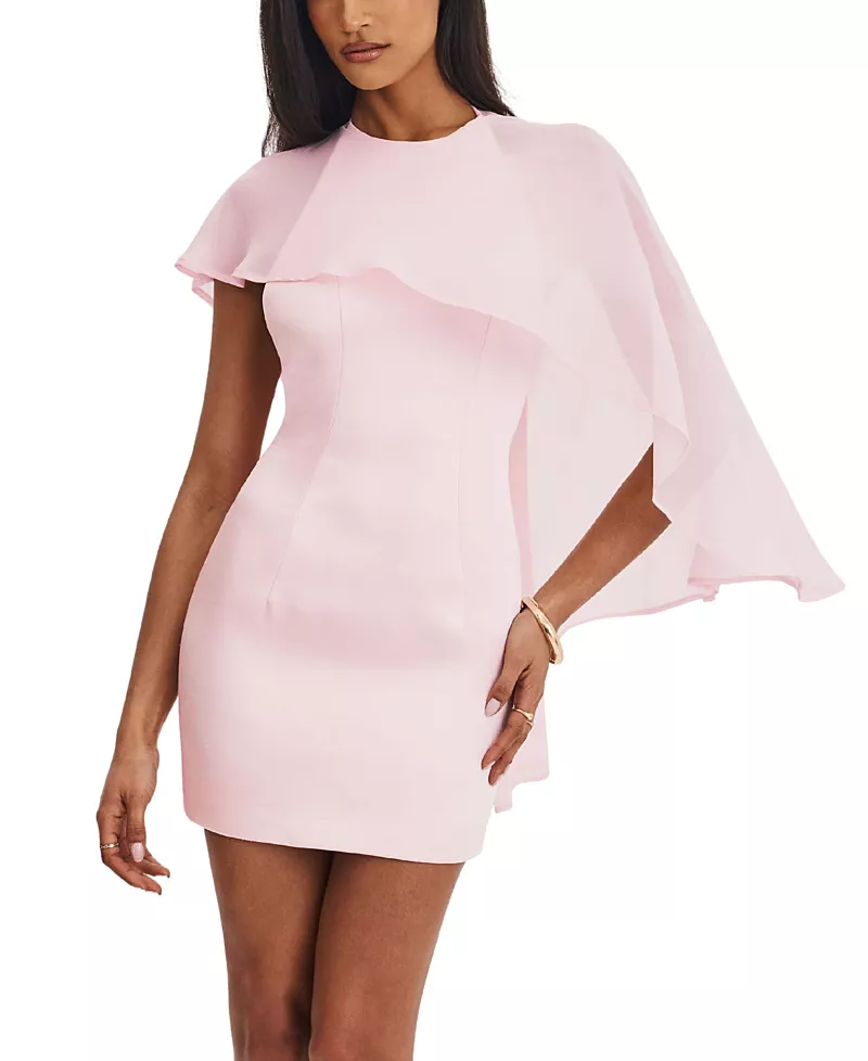 Miss Circle Umeko Asymmetrical Cape Mini Dress