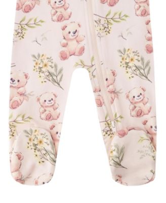  Girls' Organic Cotton Bear Print One-Piece Pyjama - Baby