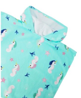  Girls' Hooded Seahorse Beach Towel - Big Kid