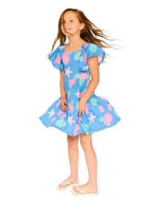  Girls' Short Sleeve Crinkle Jersey Shell Dress - Big Kid
