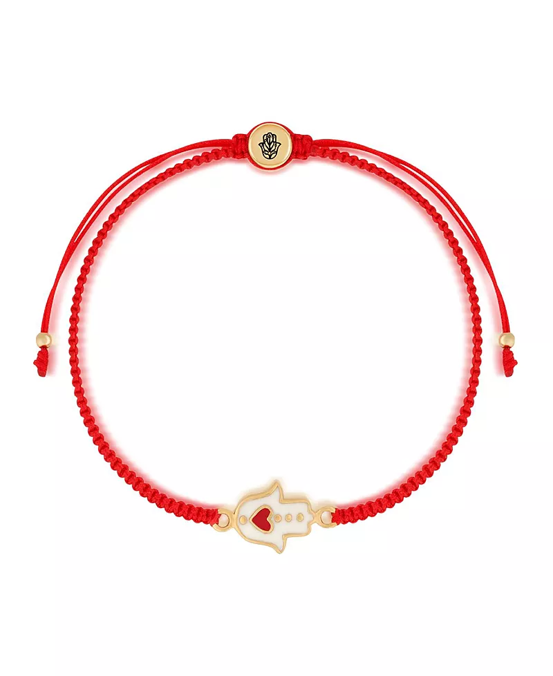 Karma and Luck Expression of Love Drawstring Hamsa Heart Bracelet