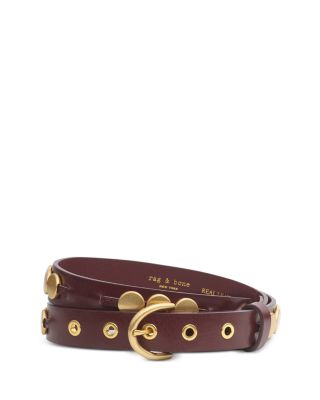 Luna Women's Disc Detail Leather Belt 