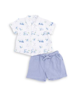 Boys' Baby Golf Carts Blue Polo Button Up & Casual Shorts - Baby, Little Kid