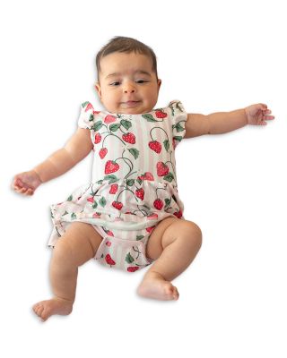 Girls' Strawberry Print Twirl Bodysuit Dress - Baby