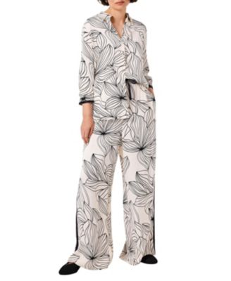  Women's Floral Print Satin Shirt