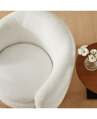  Affinity Upholstered Boucle Fabric Curved Back Armchair