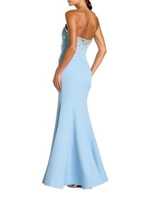  Strapless Embellished Crepe Mermaid Gown