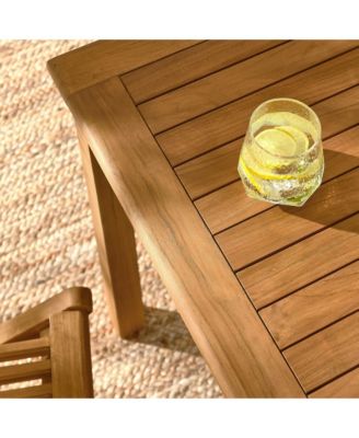  Vienna Outdoor Patio Teak Wood Dining Set with Folding Chairs, Set of 5