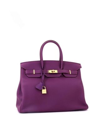 Birkin 35 Handbag Purple Togo with Gold Hardware