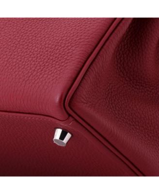 Kelly 28 Handbag Red Togo with Palladium Hardware